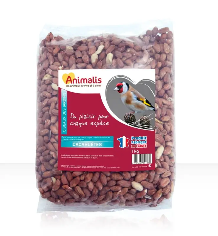 Animalis - Aliment Cacahuètes pour Oiseaux des Jardins - 1Kg Offre Exclusive