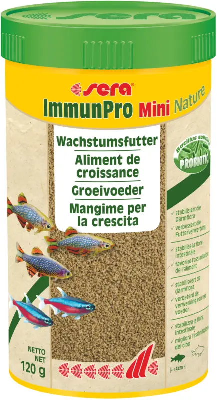 Nouveauté Sera – Aliments Sp&eacute;cial &Eacute;levage ImmunPro Mini pour Poissons – 250ml