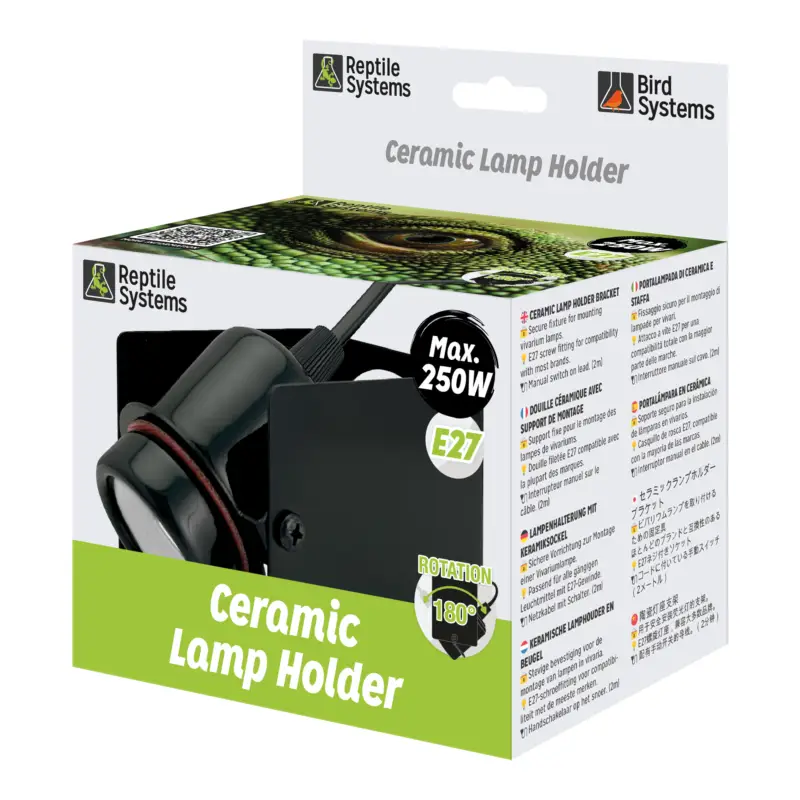 Vente Directe Reptile Systems – Support Ceramic Lamp Holder E27 pour Reptiles – 200W
