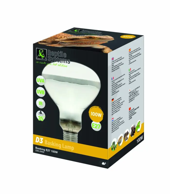 Reptile Systems - Lampe Basking D3 E27 pour Reptiles - 100W Quantité Limitée