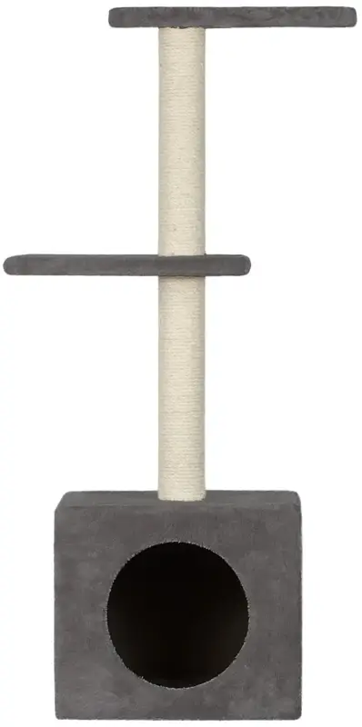 Animalis – Arbre &agrave; Chat Cube avec 2 Plateaux – Gris Prix Promo