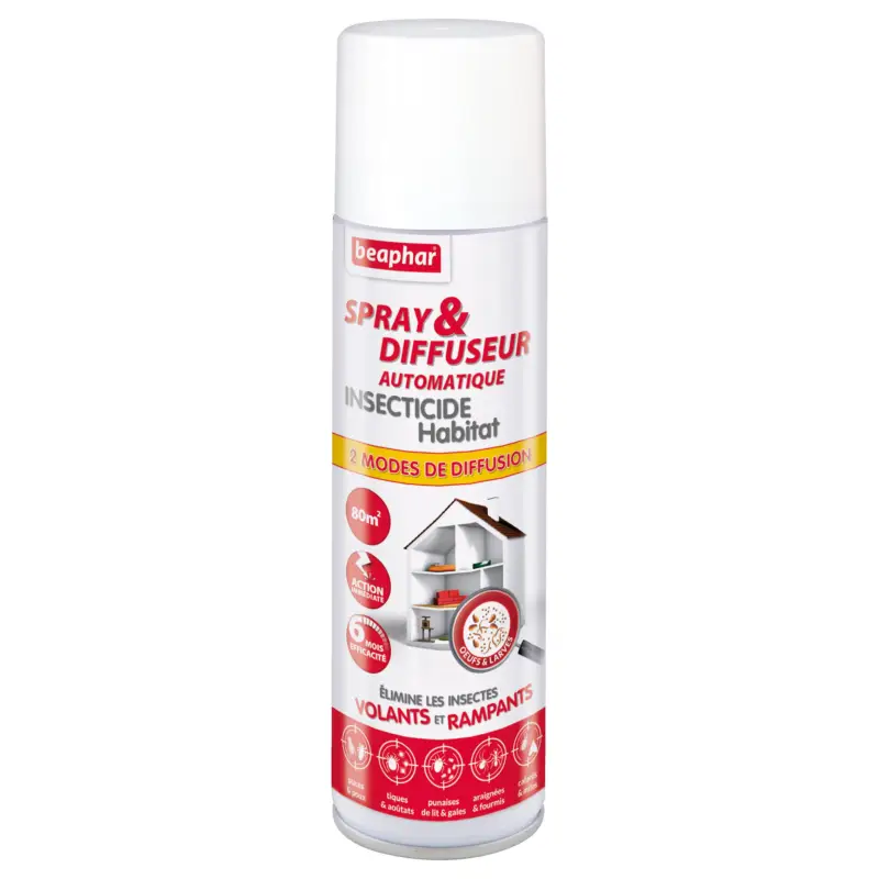 Beaphar – Spray et Diffuseur Automatique 80m2 pour Habitat – 250ml Prix Choc