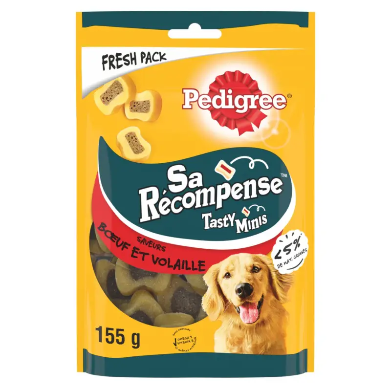 Pedigree – Friandises R&eacute;compense en Bouch&eacute;es au B&oelig;uf pour Chien – 155g Authentique
