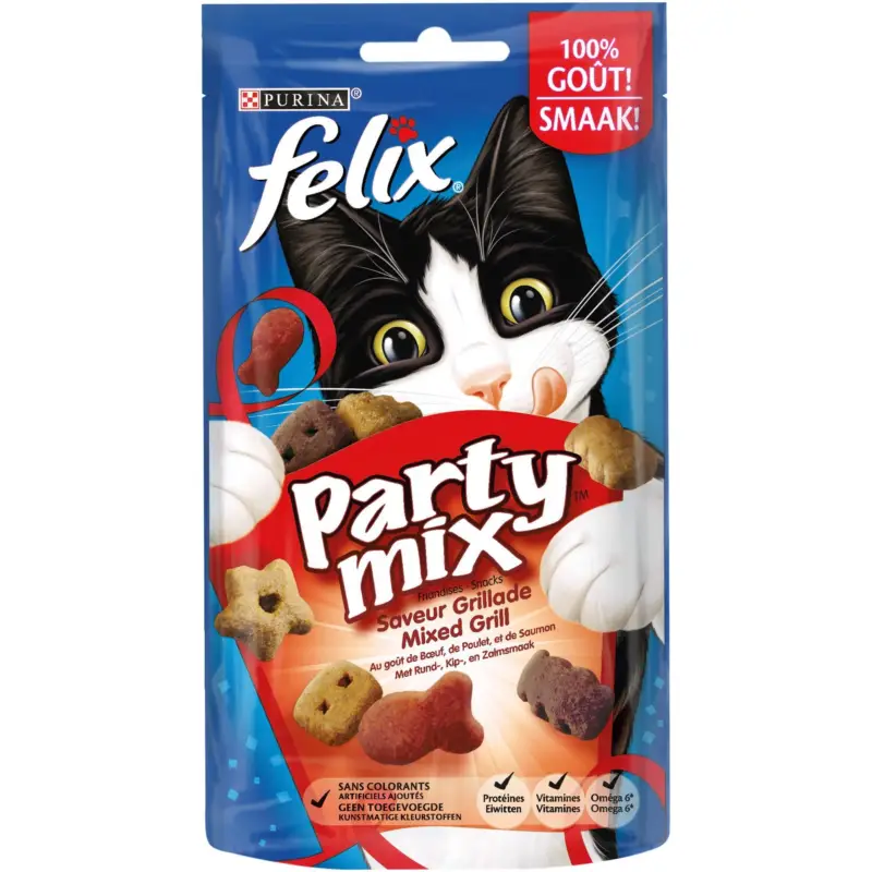 Felix - Friandises Party Mix Saveur Grillade pour Chat - 60g Réduction