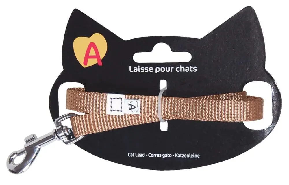 Expédié Aujourd'hui Animalis - Laisse Basic de 1,2m pour Chat - Taupe