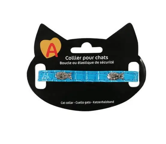 Marque Animalis - Collier Fantaisie Poisson pour Chat - Bleu