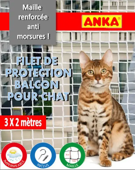 Bon Plan Anka - Filet de Balcon Anti-Morsures pour Chat - MM