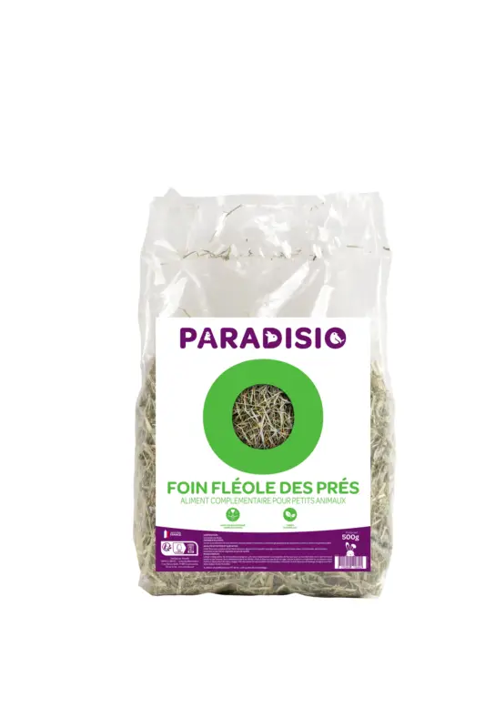 Authentique Paradisio – Foin Fl&eacute;ole des Pr&egrave;s pour Rongeurs – 500g