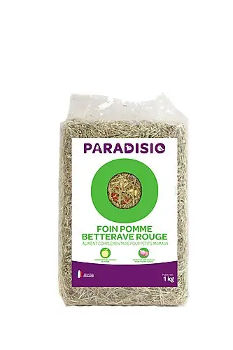Paradisio – Foin Pomme Betterave Rouge pour Rongeurs – 1Kg Satisfait Ou Remboursé