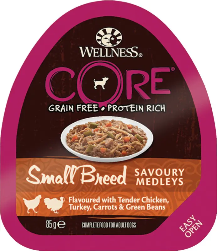 Wellness CORE - Repas Savoury Medleys Poulet et Dinde pour Chien Petite Race - 85g Offre Du Jour