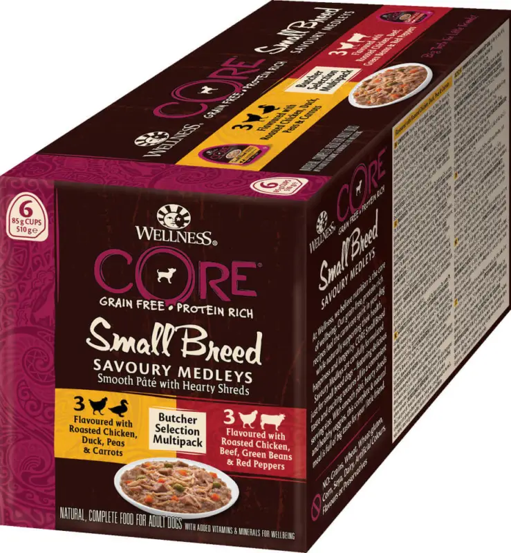 Wellness CORE - Sélection de Boucher Savoury Medleys pour Chien Petite Race - 510g Dernier Modèle