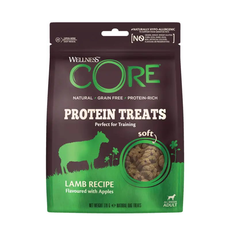 Wellness CORE – Friandises Protein Bites Agneau et Pommes pour Chien – 170g Expédié Aujourd&rsquo;hui