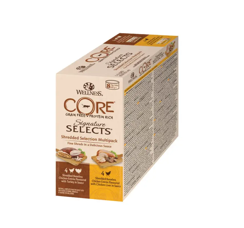 Expédié Aujourd&rsquo;hui Wellness CORE – Multipack Les &Eacute;minc&eacute;es Signature Selects pour Chat – 635g