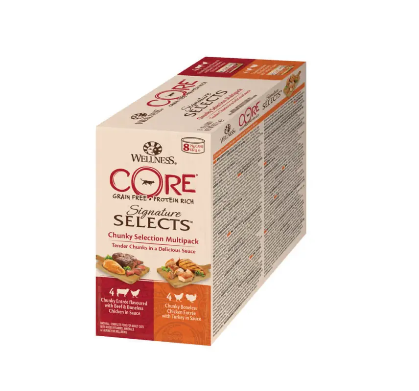 Wellness CORE - Multipack Les Tendres Dés Signature Selects pour Chat - 635g Commander Maintenant