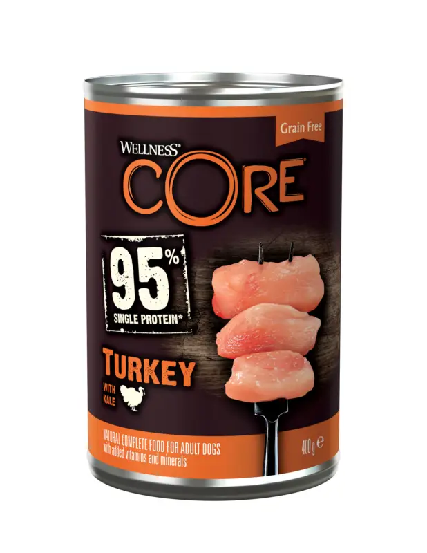 Expédition Rapide Wellness CORE - Repas Complet 95% de Dinde pour Chien - 400g
