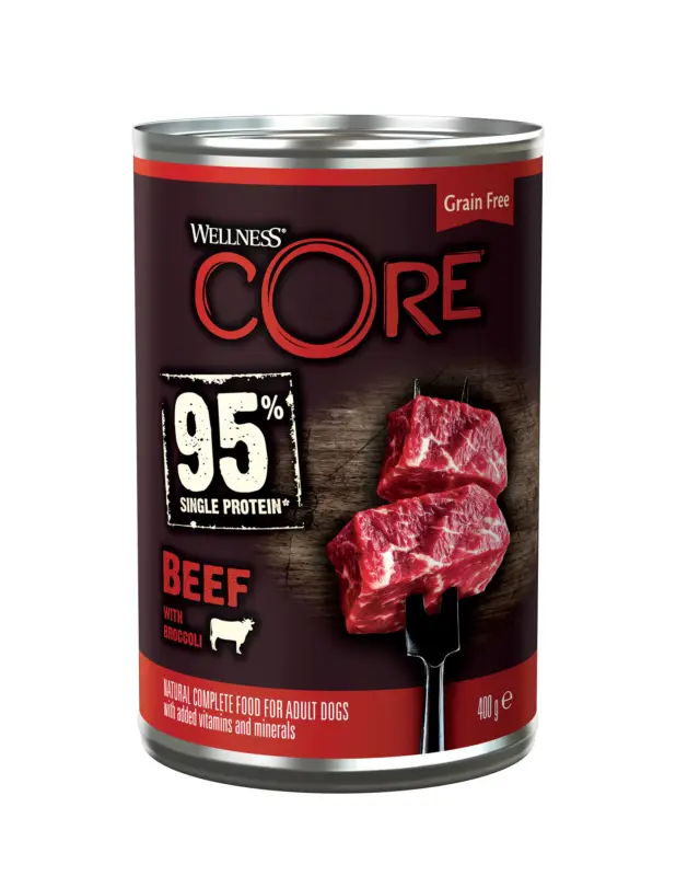 Vente Directe Wellness CORE – Repas Complet 95% de B&oelig;uf pour Chien – 400g