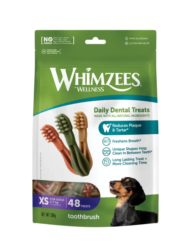 Whimzees - Friandises Brosse à Dents Dog Treats XS pour Chien - x48 Prix Cassé