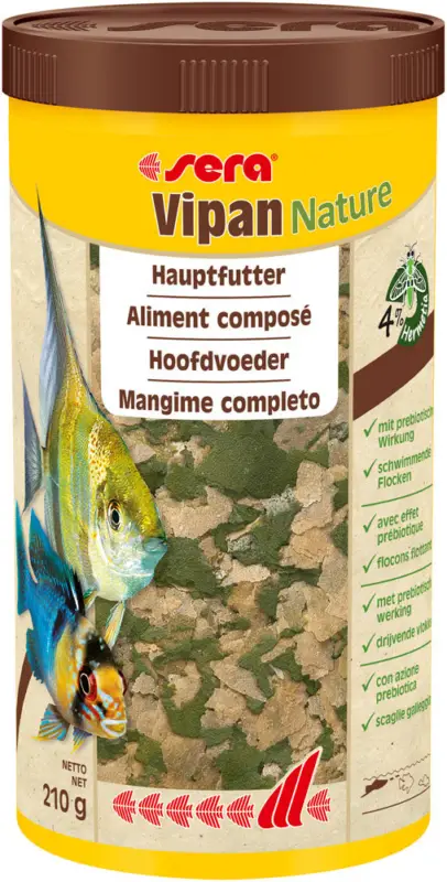 Remise Sera - Aliment en Flocons Vipan Nature pour Poissons d'Ornement - 1L