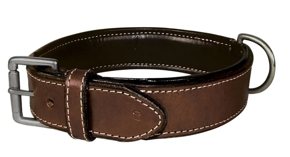 Bobby - Collier Classique Haute Finition Marron pour Chiens Soldes