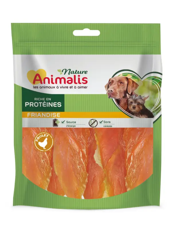 Animalis Nature - Friandises Tendres Escalopes de Poulet pour Chien - 250g Super Prix