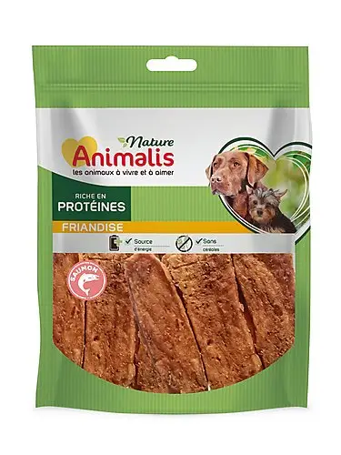 Offre Limitée Animalis Nature - Friandises Filet de Saumon pour Chien - 100g