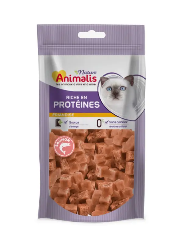 Animalis Nature – Friandises Cube de Saumon pour Chat – 50g Prix Bas