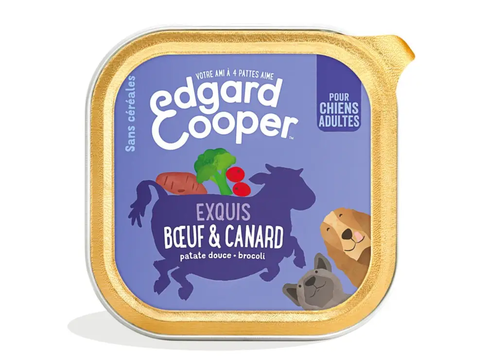 Commander Vite Edgard & Cooper – Barquette au B&oelig;uf et Canard pour Chien – 150g