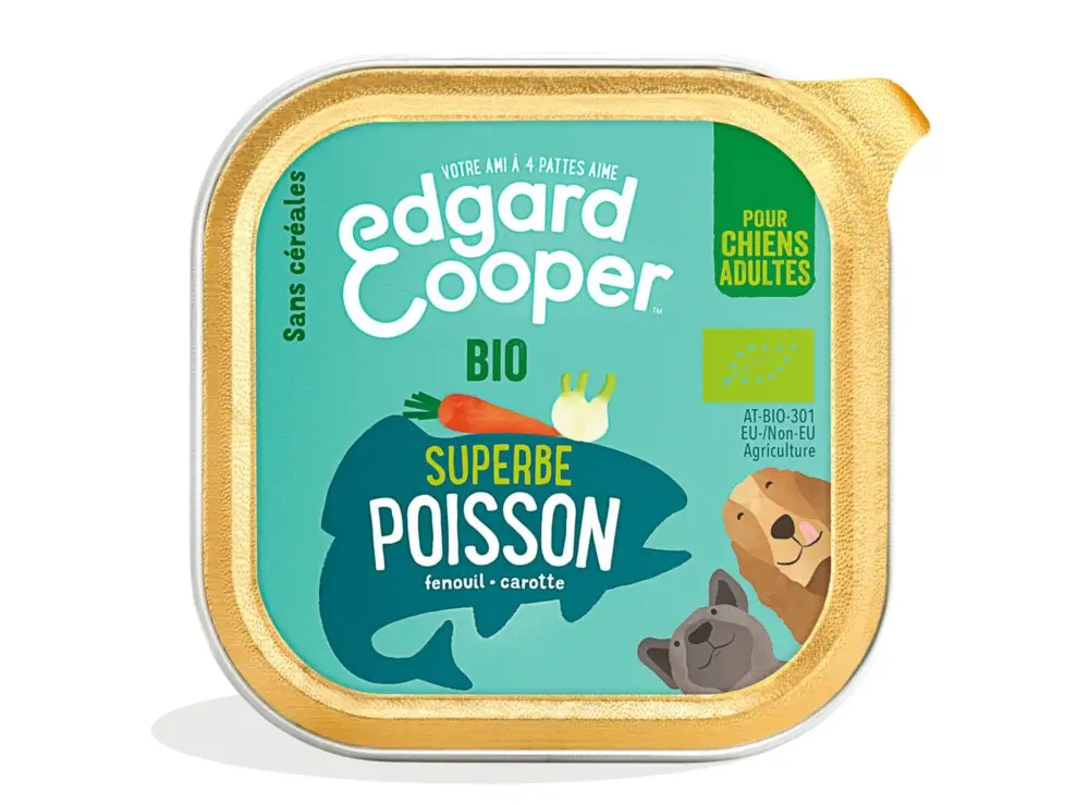 Edgard & Cooper – Barquette BIO au Poisson avec Carottes et Fenouil pour Chien – 100g Réduction