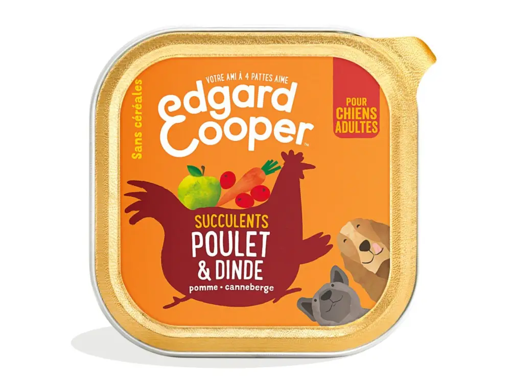 Prix Promo Edgard & Cooper - Barquette au Poulet et Dinde pour Chien - 150g
