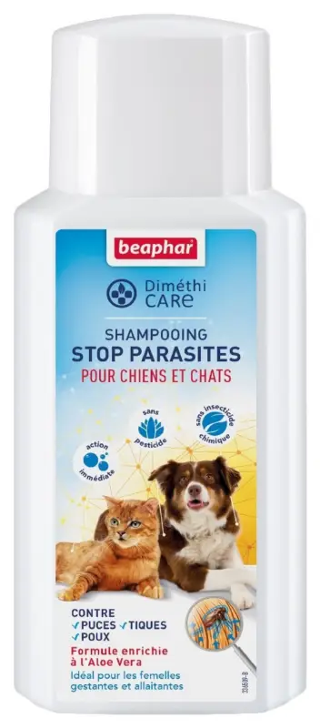 DiméthiCARE - Shampoing STOP Parasites pour Chien et Chat - 200ml Nouvel Arrivage