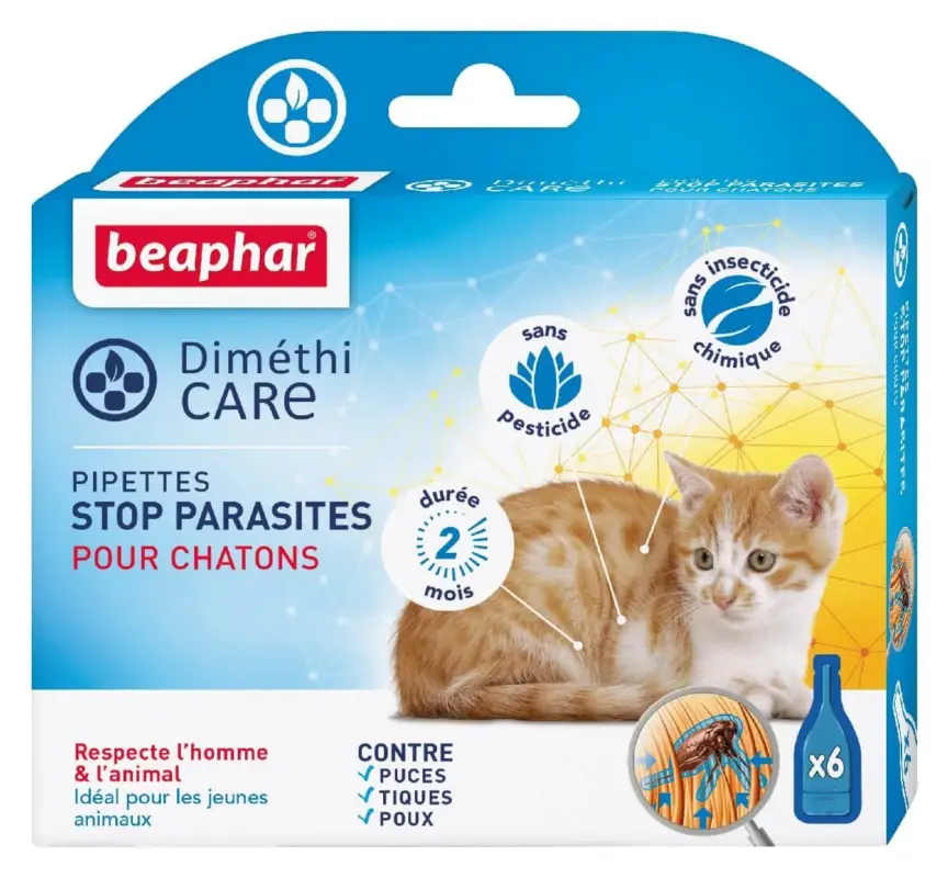 Acheter Direct Dim&eacute;thiCARE – Pipettes STOP Parasites pour Chaton – 6×0,75ml