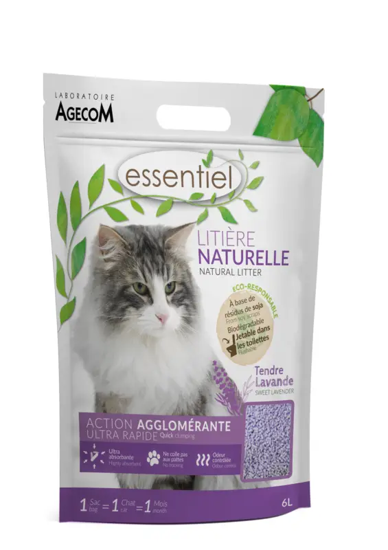Solde DeBonPoil - Litière Naturelle Agglomérante Lavande pour Chat - 2.8Kg