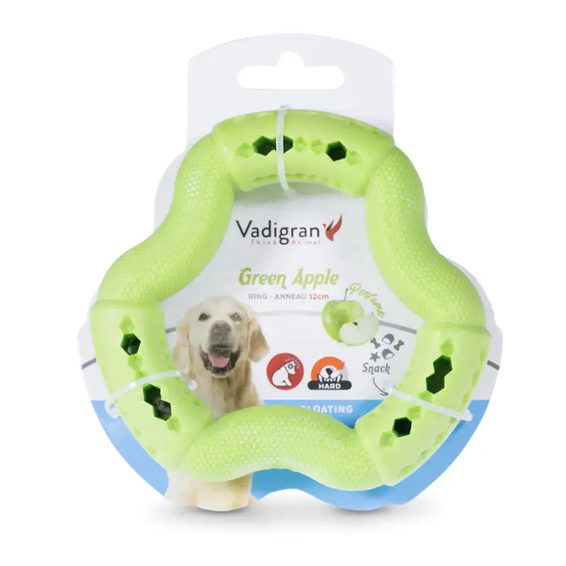 Commander Vite Vadigran - Jouet Anneau Vert Pomme pour Chiens - 12cm
