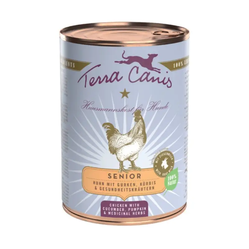 Paiement Sécurisé Terra Canis - Aliment Naturel Senior Poulet Concombre pour Chiens - 385g