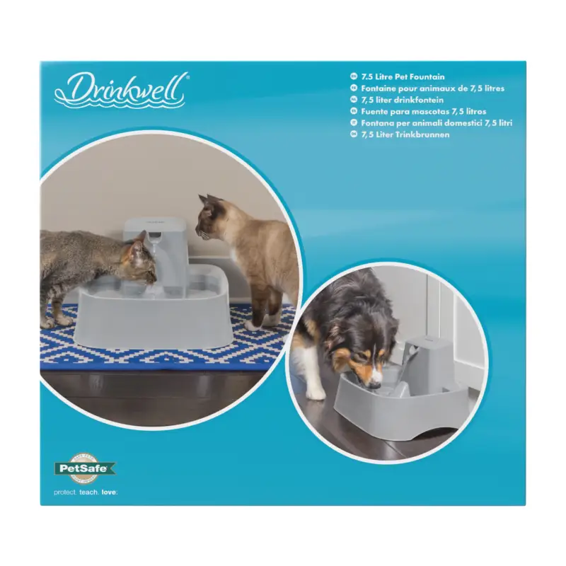 Satisfait Ou Remboursé PetSafe - Fontaine Drinkwell en Plastique sans BPA pour Chiens - 7,5L