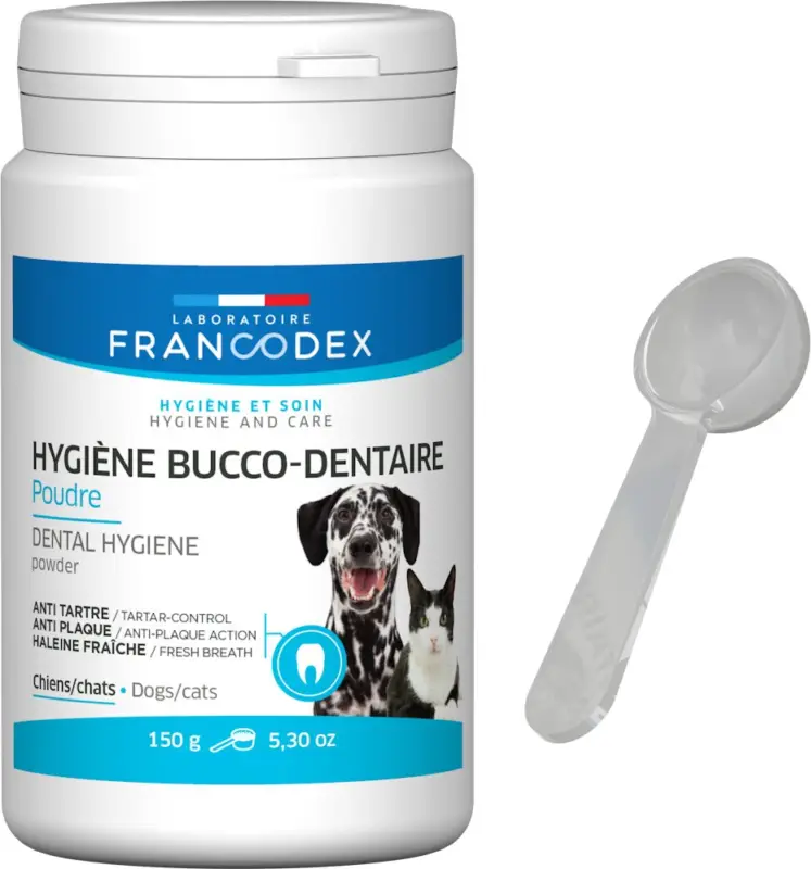 Bon Marché Francodex – Hygi&egrave;ne Bucco-Dentaire en Poudre pour Chiens et Chats – 150g