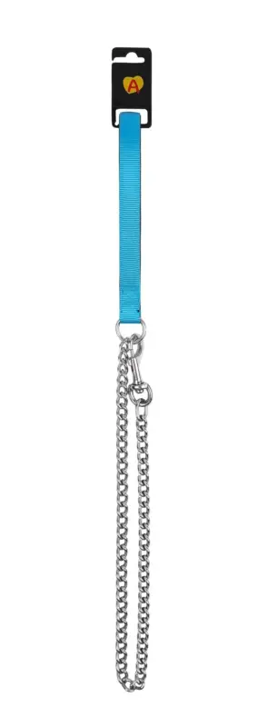 Animalis - Laisse Métal Fine Confort 15mm et 100cm pour Chien - Bleu Nouvelle Collection