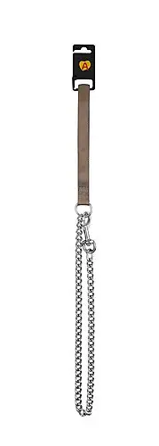 Animalis - Laisse Métal Fine Confort 15mm et 100cm pour Chien - Taupe Must-Have