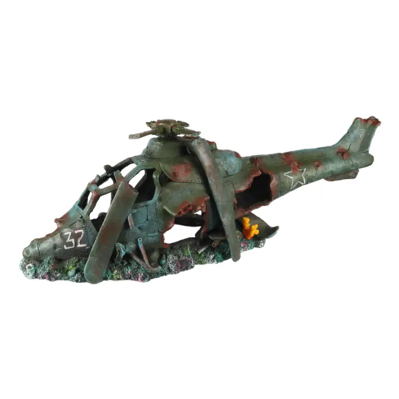 Meilleur Prix Aquadella - Décoration Hélicoptère 1 pour Aquarium - 74,5x22,5x25cm