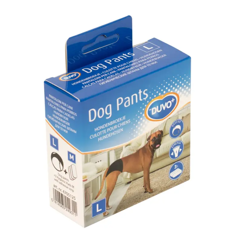 Duvoplus - Culotte Hygiénique pour Chien Noir Haute Qualité