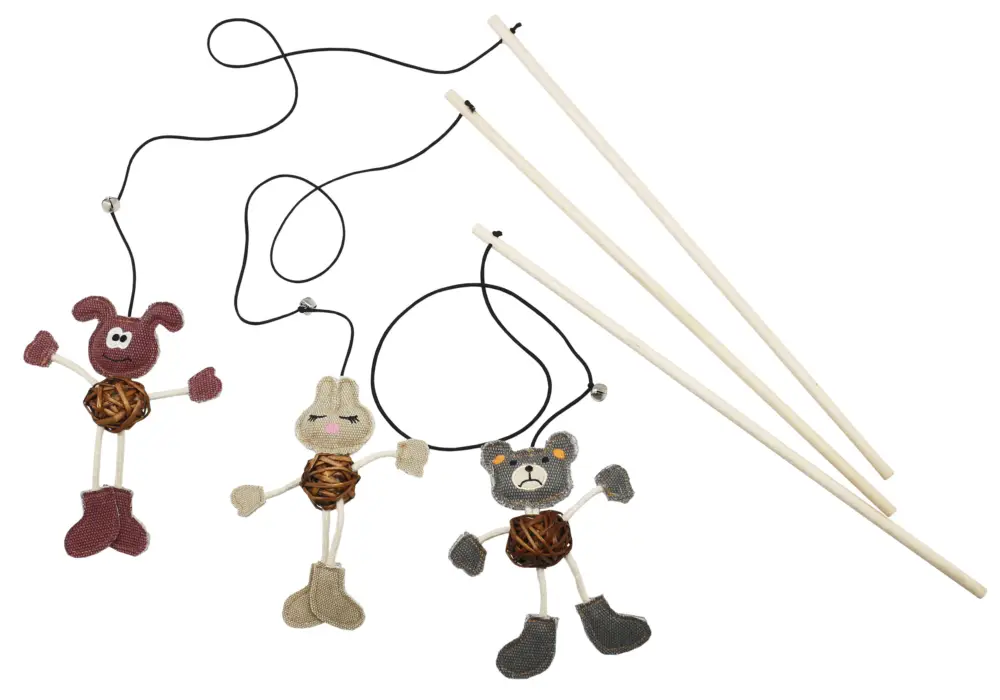 Anka – Canne &agrave; P&ecirc;che Animal Dansant pour Chats – 69cm Prix Choc