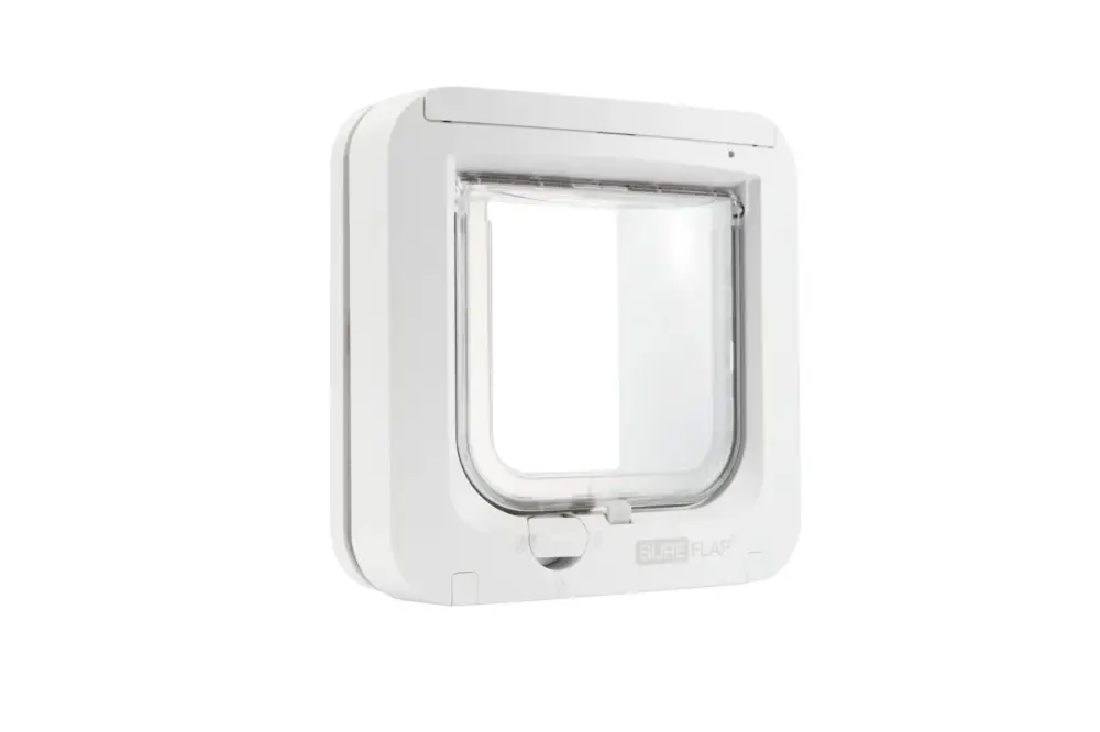 Sure Petcare – SureFlap chati&egrave;re 4 positions avec puce d'ident. blanc – 21 x 21 cm Dernier Modèle