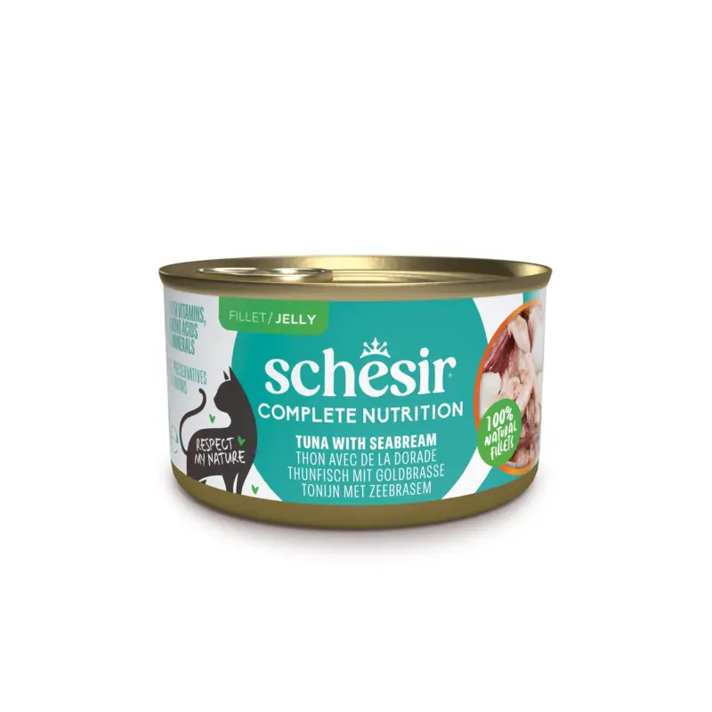 Réduction Schesir - Boîte Pâtée Thon avec Dorade en Gelée pour Chat - 85g