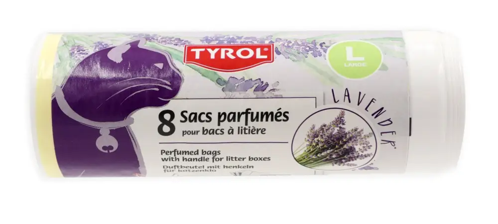 Tyrol - Sacs avec Poignée Parfum Lavande L pour Bac à Litière - x8 Retour Gratuit