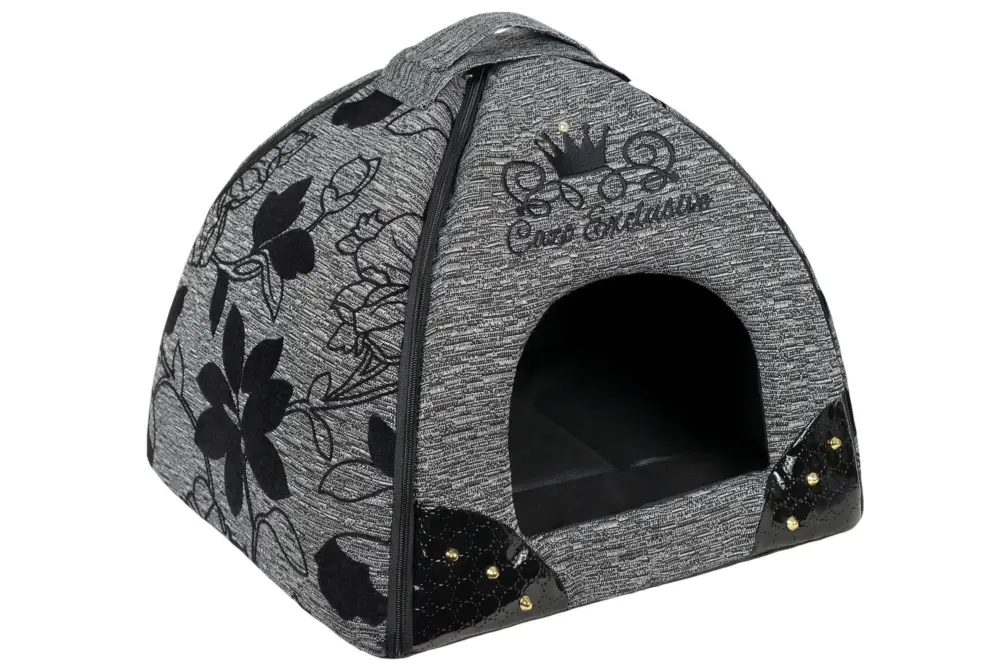 Nouvelle Collection Cazo – Abri Noir pour Chien et Chat – 47x46x40