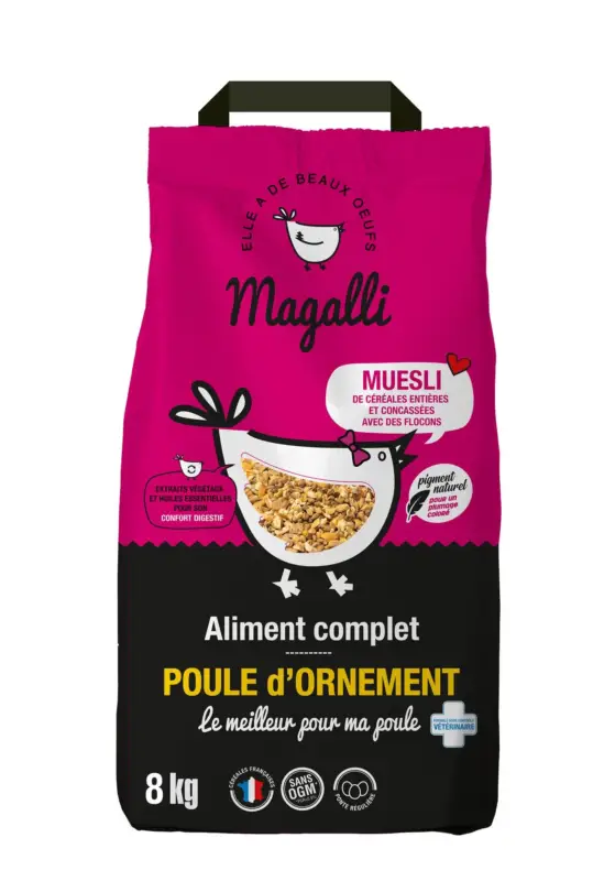 Petit Prix Magalli - Aliment Complet à Base de Muesli pour Poule d'Ornement - 8Kg