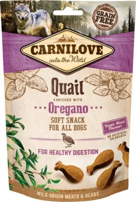 Carnilove - Friandises Semi-humide Caille et Origan pour Chien - 200g Prix Bas