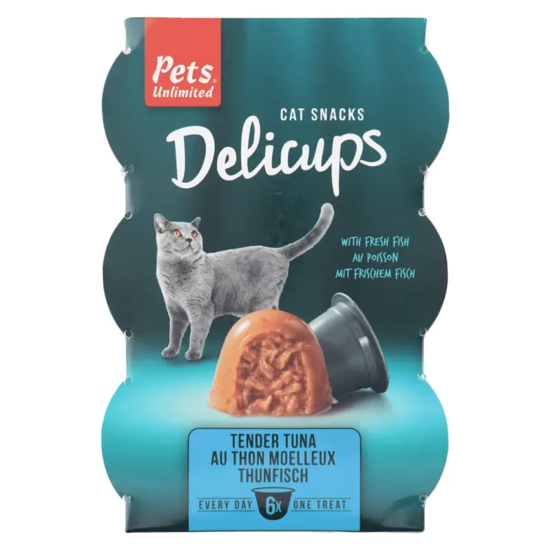 Pets Unlimited - Friandises Delicups au Thon pour Chat - 6x22g Meilleure Vente