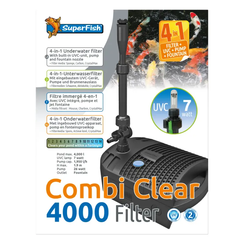 Superfish - CombiClear 4000 Filtre + UV + Pompe pour Bassin Prix Promo