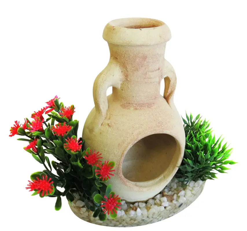 Sydeco – D&eacute;coration pour Aquarium Amphore Fleurs – 15 cm Dernière Chance